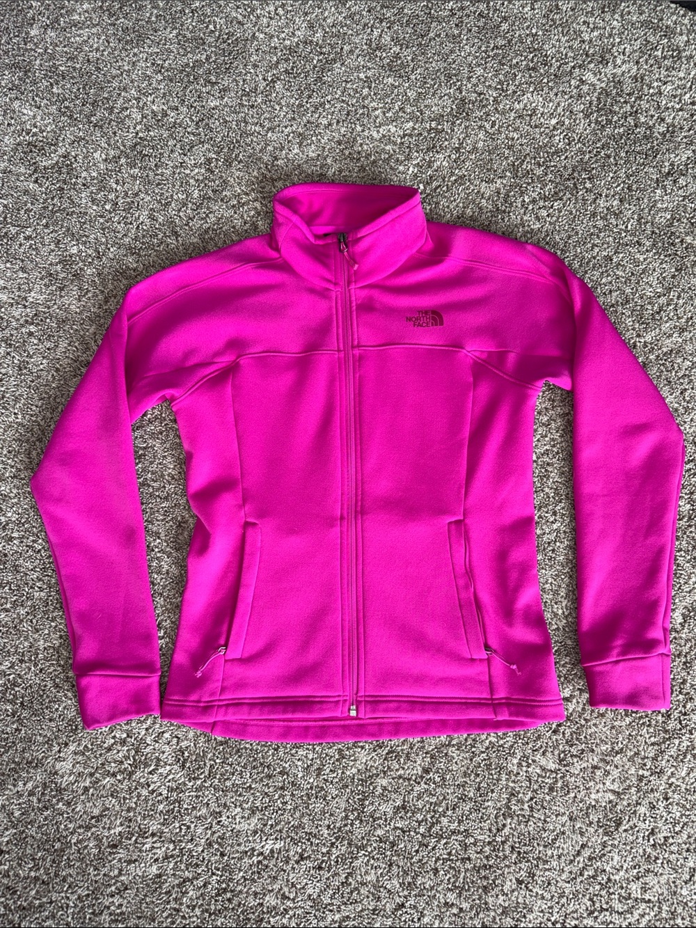 The North Face Women's Bright Magenta Full-Zip Fleece Jacket small